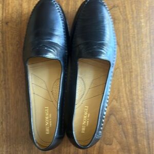 Bruno Magli Black Leather Moccasin Loafers